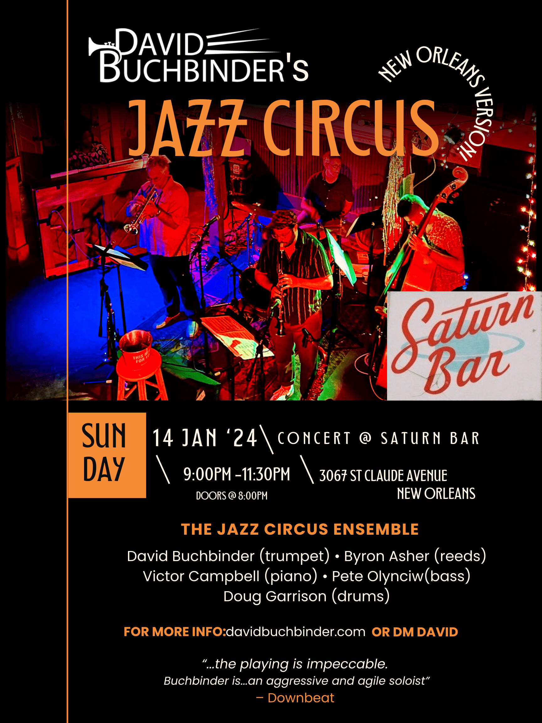 dB’s Jazz Circus @ Saturn Bar